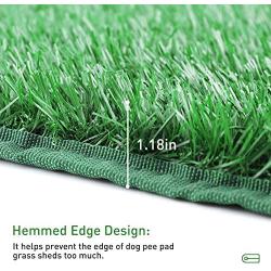 TSIANHUZY Dog Grass Pad Hemming Design, Artificial Turf Grass Dog Pee Pad, Washable Replacement Grass Mats Training for Indoor Outdoor Use - with a Dog Whistle