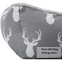 Hollypet Printed Flannel Rectangle Plush Dog Cat Bed Self-Warming Pet Bed, Gray Antlers