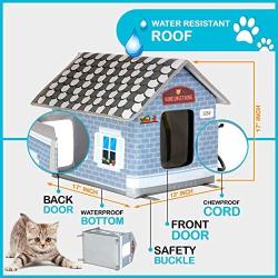 PETYELLA Heated cat Houses for Outdoor Cats in Winter - Heated Outdoor cat House Weatherproof - Outdoor Heated cat House - Easy to Assemble