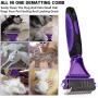 n/d Pet Dematting Comb with 2 Sided Professional Undercoat Rake for Cats & Dogs – Safe Grooming Rake Tool for Easy Mats & Tangles Removing