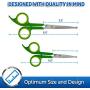 Pet Magasin Round Tip Dog Grooming Scissors (2 Pairs - 1 for Body and 1 for Face, Ear, Nose and Paws) - Sharp and Strong Stainless Steel Blade for Dogs, Cats and Other Animal