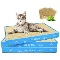 Noodoky 3Pcs Cat Scratching Pads, Double-Sided Corrugated Horizontal Cat Scratcher Cardboard, Scratch Board