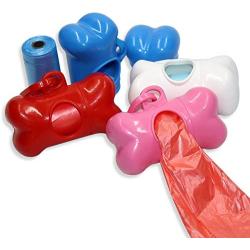 M-Aimee 10 Pack Bone Shaped Pet Waste Disposal Dog Poop Bags Dispenser, Random in Color