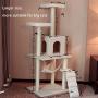 HENGFU Cat Kitten Tree Activity Centre Climbing Tower Stable with Sisal Scratching Post Condo Hammock Cat Scratcher Play Toy
