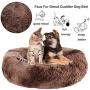 Calming Bed for Dogs Cats - Faux Fur Donut Cuddler Dog Beds for Medium Dogs, Modern Soft Plush Round Pet Bed, Indoor Heated Dog Beds Marshmallow Cat Bed, Gifts for Dogs Cats