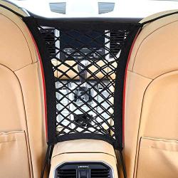 AUTOWN Car Dog Barrier, Dog Net for Car Between Seats, Pet Net Barrier Front Seat, Car Mesh Barrier Back Seat, Universal Stretchy Car Seat Storage Mesh Net