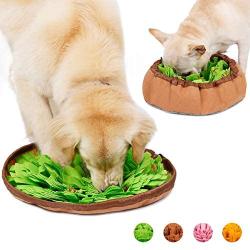 Snuffle Mat Pet Dog Slow Feeding Training Foraging Pad, Pet Dog Cat Interactive Fun Game Puzzle Toys, Non-Slip Smell Training Nosework Sniffing Blanket Mat Treat Feeder Bowl for Releasing Pressure