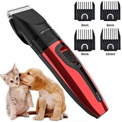 Haresle Dog Clippers Low Noise Pet Clippers Rechargeable Dog Trimmer Cordless Pet Grooming Tool Professional Dog Hair Trimmer with Comb Guides Scissors Nail Kits for Dogs Cats & Others