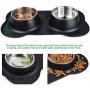 Vesxae Dog Bowls with Silicone Mat, Stainless Steel Pet Bowls for Small Medium Large Sized Dogs, Puppy Bowls (26oz Each) for Food and Water - No Spill Non-Skid Mat