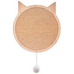 Cat Scratcher Mat, 16.1 X 15.3 Inch Natural Sisal Cat Scratch Pad, Anti-Slip Suction Cups, Attach on Windows, Includes Catnip