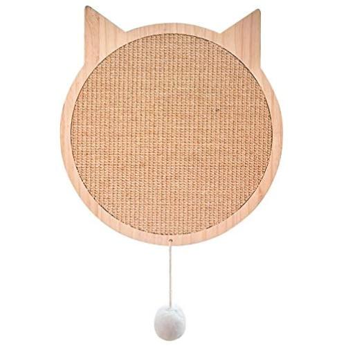 Cat Scratcher Mat, 16.1 X 15.3 Inch Natural Sisal Cat Scratch Pad, Anti-Slip Suction Cups, Attach on Windows, Includes Catnip