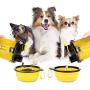NINEMAX 2-in-1 Dog Water Bottle with Collapsible Dog Bowls,Portable Dog Food Container and Water Dispenser for Traveling,Walking,Hiking