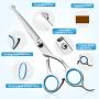 DELOMO Pet Scissors for Dogs & Cats with Safety Round Tips, 5 in 1 Pet Grooming Scissors Set, Pet Cutting Scissors Kit with Thinning, Straight, Curved Shears and Comb for Long or Short Hair Pets