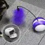 ocijf179 Cat Toy LED Light Electrical Feather Ball Pet Cats Kitten Teaser Stick Interactive Toy - Orange White ocijf179 Cat Toy LED Light Electrical Feather Ball Pet Cats Kitten Teaser Stick Interactive Toy - Orange White
