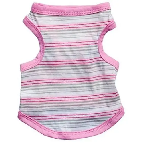 Ollypet Pink Shirt for Small Pets Dog Clothes Striped Tank Top Cotton Summer Apparel Chihuahua Ollypet Pink Shirt for Small Pets Dog Clothes Striped Tank Top Cotton Summer Apparel Chihuahua