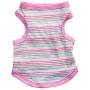 Ollypet Pink Shirt for Small Pets Dog Clothes Striped Tank Top Cotton Summer Apparel Chihuahua