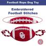 Pets First NCAA Oklahoma Sooners Football Dog Toy, Tough Quality Nylon Materials, Strong Pull Ropes, Inner Squeaker, Collegiate Team Color