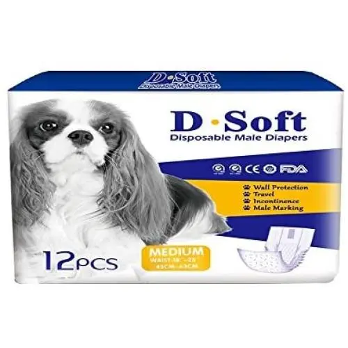 Dsoft Male Dog Diapers with Super Absorbent Core Disposable Puppy Diapers with Edges Leak Protection Adjustable Pet Wraps for Male Dogs, XS/S/M (M18-25/45-63CM) Dsoft Male Dog Diapers with Super Absorbent Core Disposable Puppy Diapers with Edges Leak Protection Adjustable Pet Wraps for Male Dogs, XS/S/M (M18-25/45-63CM)