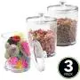 mDesign Tall Plastic Pet Storage Canister Jar with Lid - Holds Cat/Kitten Food, Treats, Toys, Medical, Dental and Grooming Supplies - Medium - 3 Pack - Clear mDesign Tall Plastic Pet Storage Canister Jar with Lid - Holds Cat/Kitten Food, Treats, Toys, Medical, Dental and Grooming Supplies - Medium - 3 Pack - Clear
