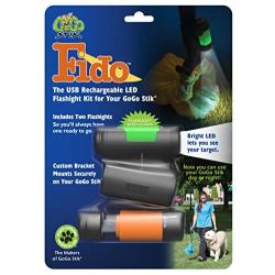 GoGo Stik Fido Rechargeable Led Flashlights and mounting Clip for Your Night use. (Easily Clip onto Other Devices Such as Metal Detectors)