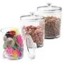 mDesign Tall Plastic Pet Storage Canister Jar with Lid - Holds Cat/Kitten Food, Treats, Toys, Medical, Dental and Grooming Supplies - Medium - 3 Pack - Clear mDesign Tall Plastic Pet Storage Canister Jar with Lid - Holds Cat/Kitten Food, Treats, Toys, Medical, Dental and Grooming Supplies - Medium - 3 Pack - Clear