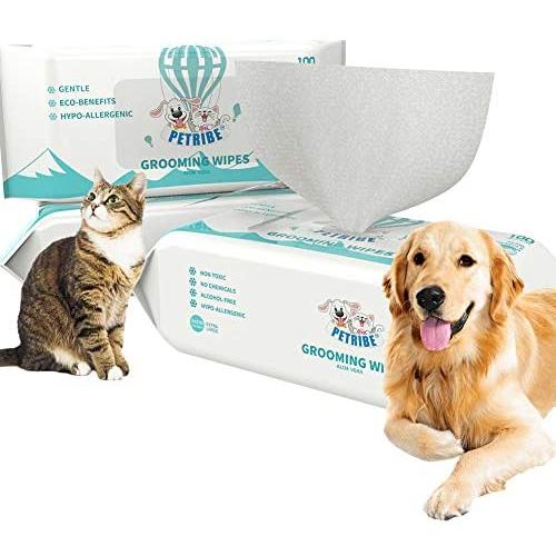 Umran Grooming Wipes for Dogs & Cats - 100% Natural, Earth-Friendly - Doggie Wipes for Paws, Body and Butt, Aloe Vera