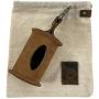 Taco Dog, Thick Poop Bag Handmade from Full Grain Leather - Convenient Carrier for Poop Bag Storage - Plastic Free, Leash or Collar Accessory - Easy Attachment, Reloading, Dispensing - Old Tobacco