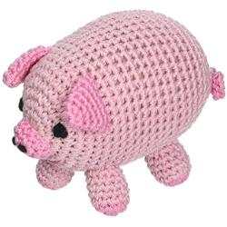 Mirage Pet Products 500-016 Knit Knacks Piggy Boo Organic Cotton Dog Toy, Small