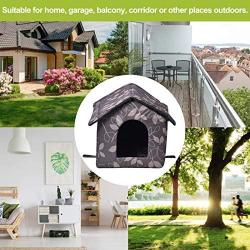 hdee Cat Houses - Warm Waterproof Outdoor House Cat Shelter, Oxford Cloth Home for Pets Sleeping in Garages, Porches, Barns, Balconies, Corridors at Home