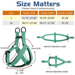 PAWABOO Dog Leash Harness Set, Durable Adjustable Heavy Duty No Pulling Dog Harness + Leash for Pet Dog Training Walking Running.