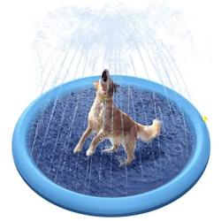 Peteast Splash Sprinkler Pad for Dogs Kids, Dog Bath Pool Thickened Durable Bathing Tub Pet Summer Outdoor Water Toys, XL