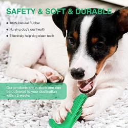 Dog Chew Toys, Dog Teeth Cleaning Toys, Dog Toothbrush Chew Toys, Natural Rubber Dental Toothbrush Toys, Puppy Brushing Stick Dental Oral Care for Pet, Toothbrush for Dog Puppies (Green)