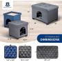 Pawristocrat Unique Multifunctional Pet House Ottoman with Tray Table - Folding Footrest Seat - Large Cat Cube Condo - Cat Bed for Indoor Pets - Houses for Cats and Small Dogs with Fully Washable Mat