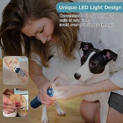 Merisny Dog Nail Grinder with LED Light, Professional Dog Nail Clippers Trimmers,Quiet Stepless Speed 20h Working Time Electric Nail File Pet Nail Grinder for Large Medium Small Dogs Cats