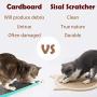 Cat Scratching Post for Floor or Wall Mounted Use, Wooden Sisal Board with 4 Suction Cups, Cat Scratcher Pad for Kitty Grinding Claws, Wall&Floor Cat Scratch Pad