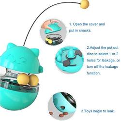 Cat Slow Feeder Ball Cat Tumbler with 2 Retractable Adjustable Cat Puzzle  Feeder