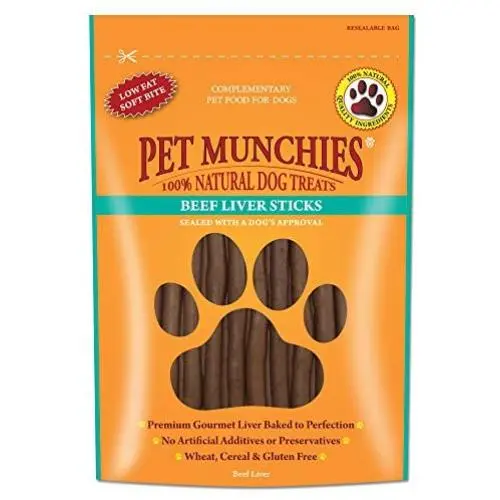 Pet Munchies Beef Liver Sticks 90g (Pack of 8) Pet Munchies Beef Liver Sticks 90g (Pack of 8)