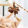 ocijf179 Funny Cat Stick Leopard Dot Printed Paper Feather Funny Cat Stick Pet Kitten Interactive Toy - Blue Dots