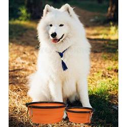 XQDD Collapsible Dog Bowl, Portable Silicone Dog Food/Water Bowls, Perfect for Travel/Outdoor Use, 2 Pack