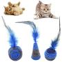 ocijf179 Cat Toy Pet Cat Kitten Plush Cute Mouse Rat Doll Feather Ball Bite-Resistant Chew Toy - Ball#