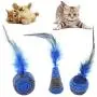 ocijf179 Cat Toy Pet Cat Kitten Plush Cute Mouse Rat Doll Feather Ball Bite-Resistant Chew Toy - Ball#