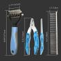 NANRE Dog Nail Clippers,Trimmer & Comb Gift Sets, Pet Grooming Tool for Dogs & Cats