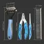 NANRE Dog Nail Clippers,Trimmer & Comb Gift Sets, Pet Grooming Tool for Dogs & Cats