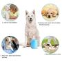 Lemcrvas Dog Paw Cleaner, 2-In-1 Dog Paw Washer Cup with Towel Portable Pet Muddy Paw Cleaner Pet Cleaning Brush Feet Cleaner for Dog & Cat Grooming Non-toxic Blue