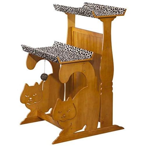 Elegant Home Fashions Cat Double Rest with Scratch Pad and Ball, Golden Oak (OOAK50022)