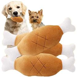 Yu-Xiang 2pack Chicken Leg Plush Toy Pet Squeaker Toy Dog Cat Chewing Toys for Small Medium Large Dog Pets