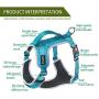 TSPRO No Pull Dog Harness with Leash Clip and Handle Adjustable Reflective Vest Easy On Dog Harness Air Mesh Dog Harness