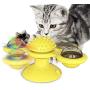 ocijf179 Turntable Pet Cats Puzzle Training Turntable Windmill Ball Teaser Whirling Interactive Toy - Random Color