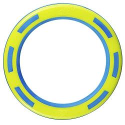 Nerf Dog Rubber & Foam Ring Dog Toy, Frisbee, Lightweight, Durable and Water Resistant, 9 Inch Diameter, for Medium/Large Breeds, Single Unit, Blue/Green