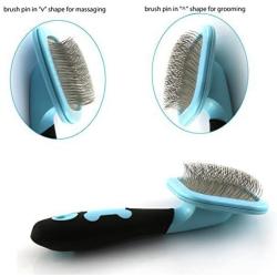 PETPAWJOY Slicker Brush for CAT Dog Massage Brush Deshedding Brush Grooming Brush for Yorkie Poodle Maltese Puppy Guinea Pig Rabbit Gently Removes Loose Undercoat and, fits Long and Short Hair Coat